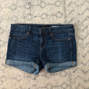 Dark wash jean shorts